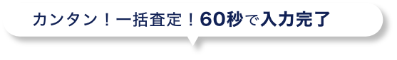 カンタン！一括査定！60秒で入力完了！